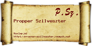 Propper Szilveszter névjegykártya
