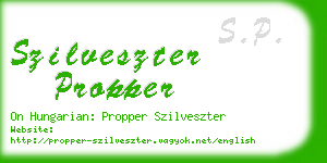 szilveszter propper business card